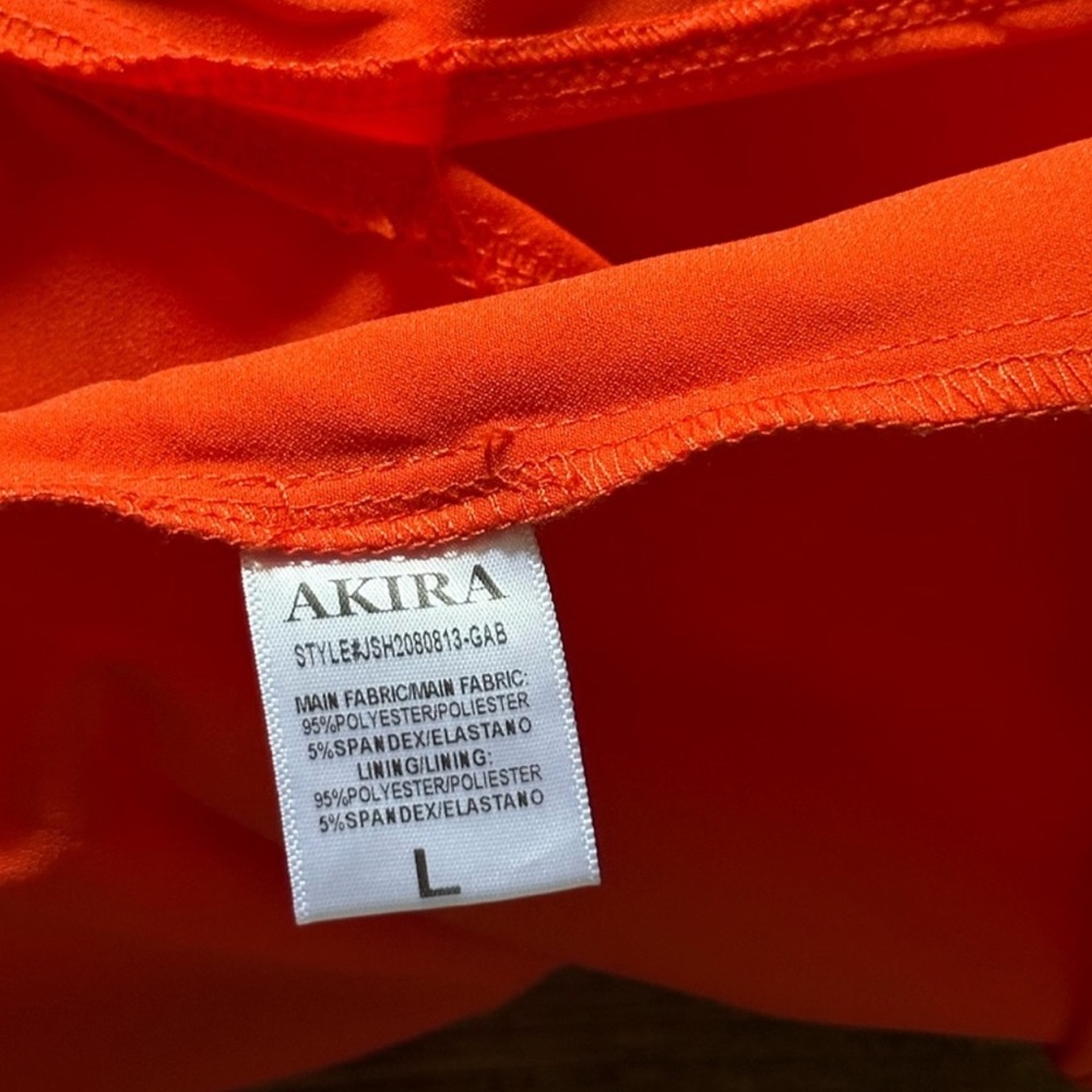 AKIRA Elegant Red Strapless Dress with Floral Accents - Picture 5 of 5
